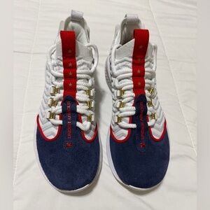 Under Armour White, Red, and Blue Sneakers